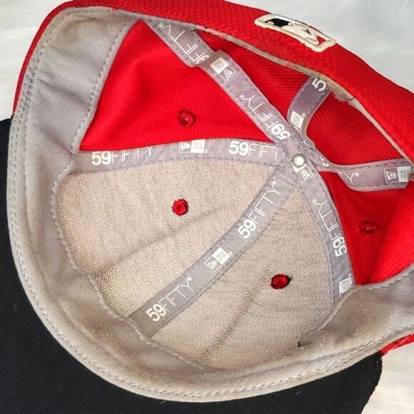 MLB Ohio Cincinnati Reds Red Baseball 59Fifty Size 7 New Era Fitted Baseball Hat - Picture 14 of 17